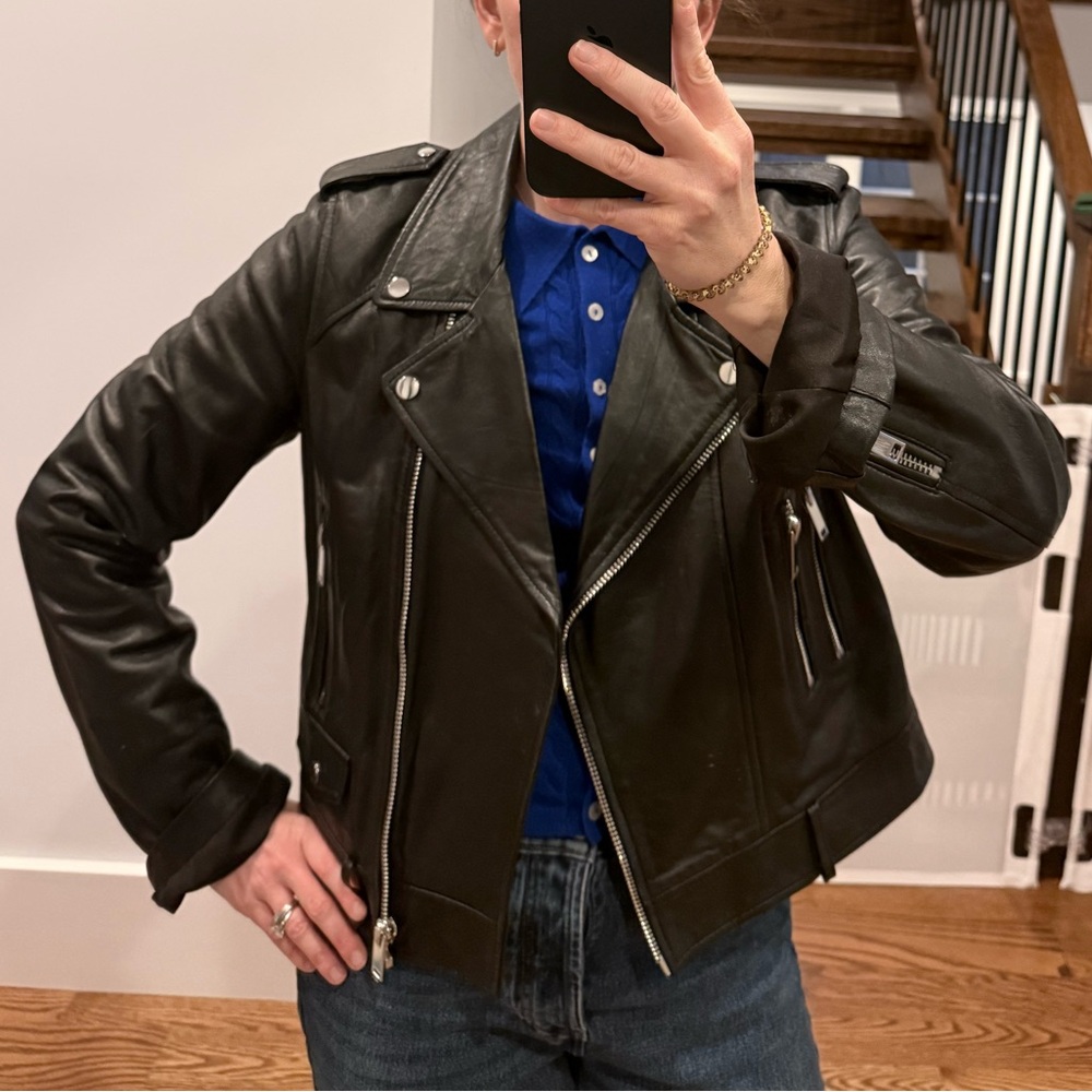 Zara Black Leather Biker Jacket